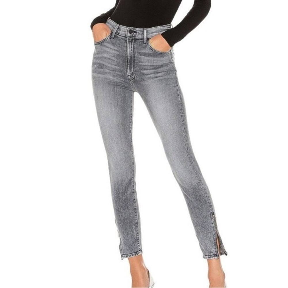 MOTHER‎ Static Grey Stretch Denim The Swooner Ankle Zip Skinny Leg Jean Size 26